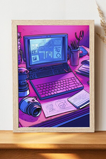 Luna Marissa Ρετρό αφίσα υπολογιστών - Αφίσα ψηφιακής τέχνης από χοντρό χαρτί...