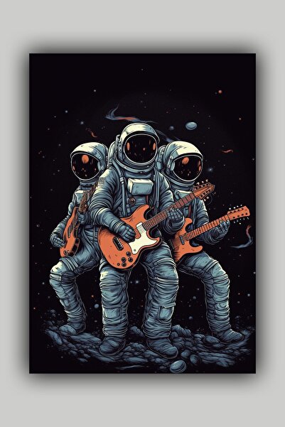 Luna Marissa Αφίσα με αστροναύτες κιθαρίστας - Μέρος τοίχου χωρίς πλαίσιο