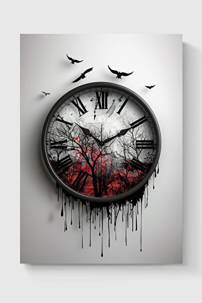 Luna Marissa Sanatsal Duvar Saati Poster Çerçevesiz Duvar Posteri