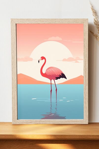 Luna Marissa Αφίσα με σκηνικό Flamingo - Αφίσα τοίχου από γυαλιστερό χαρτί χω...