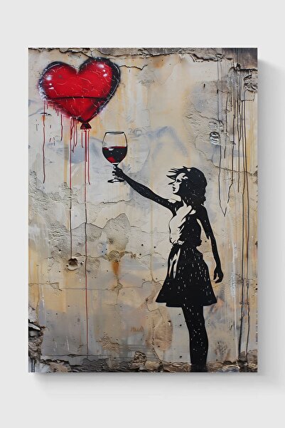 Luna Marissa Αφίσα γκράφιτι με κόκκινο κρασί χωρίς πλαίσιο