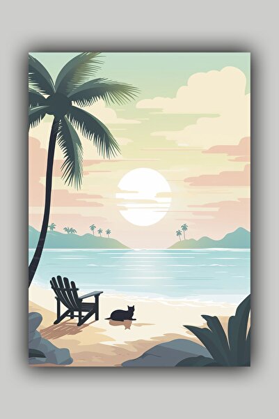 Luna Marissa Αφίσα με σκηνικό παραλίας Αφίσα τοίχου χωρίς πλαίσιο