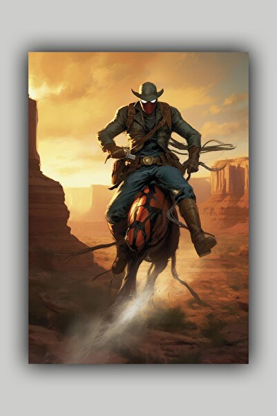 Luna Marissa Αφίσα τοίχου χωρίς πλαίσιο με καουμπόη, αράχνη και άνθρωπο