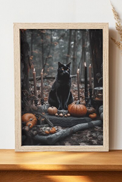 Luna Marissa Αφίσα Μαύρης Γάτας - Αφίσα ψηφιακής τέχνης από χοντρό χαρτί χωρί...