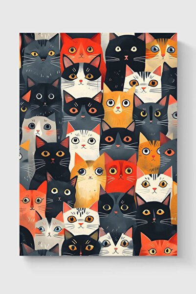 Luna Marissa Διακοσμητική αφίσα με πρόσωπα γάτας χωρίς πλαίσιο