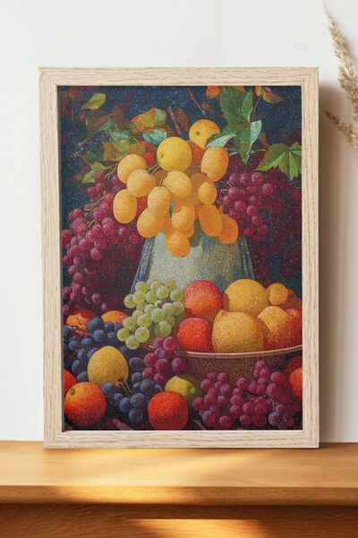 Luna Marissa Εικονογράφηση Αφίσα με φρούτα - Αφίσα ψηφιακής τέχνης από χοντρό...