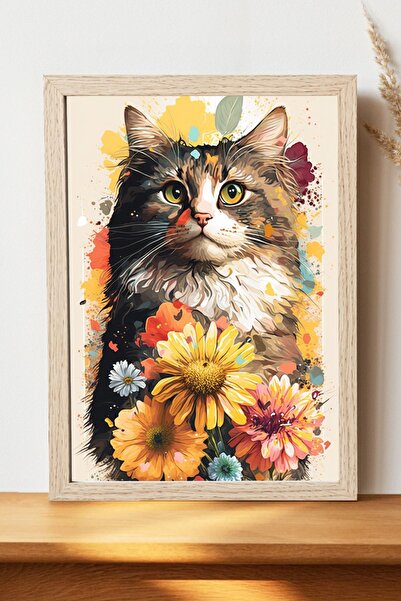 Luna Marissa Αφίσα γάτας - Αφίσα τοίχου από γυαλιστερό χαρτί χωρίς πλαίσιο