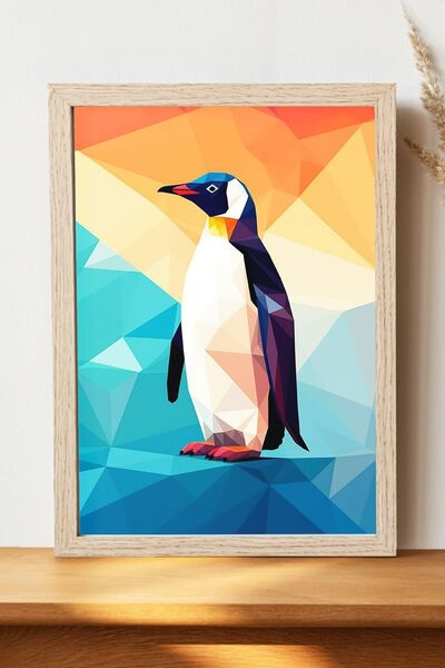Luna Marissa Γεωμετρική αφίσα πιγκουίνων - Αφίσα ψηφιακής τέχνης από γυαλιστε...