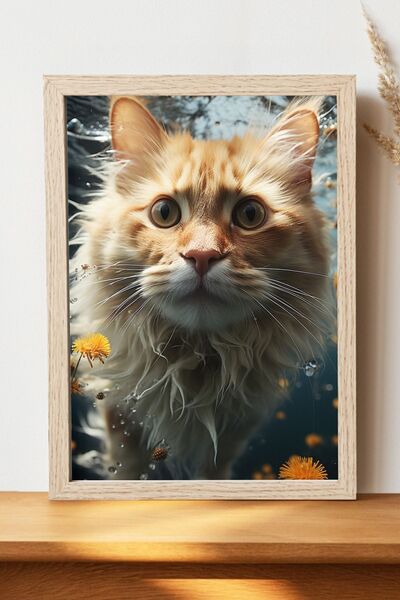 Luna Marissa Αφίσα γάτας - Αφίσα τοίχου από γυαλιστερό χαρτί χωρίς πλαίσιο