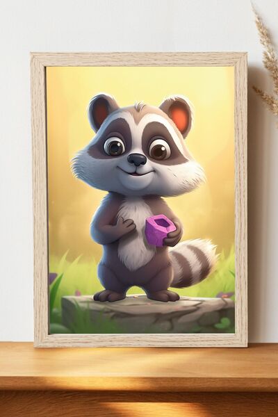 Luna Marissa Αφίσα ρακούν - Αφίσα τοίχου από γυαλιστερό χαρτί χωρίς πλαίσιο