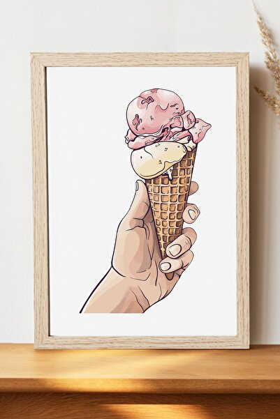 Luna Marissa Αφίσα με χωνάκι παγωτού - Αφίσα τοίχου από γυαλιστερό χαρτί χωρί...