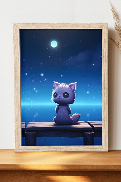 Luna Marissa Αφίσα Kawaii Cat - Αφίσα τοίχου από γυαλιστερό χαρτί χωρίς πλαίσιο