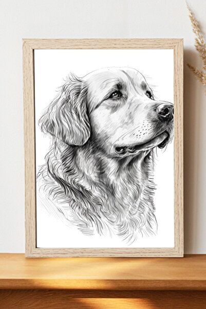 Luna Marissa Αφίσα Golden Dog - Αφίσα τοίχου από γυαλιστερό χαρτί χωρίς πλαίσιο