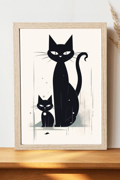 Luna Marissa Αφίσα γάτας - Αφίσα τοίχου από γυαλιστερό χαρτί χωρίς πλαίσιο