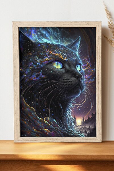 Luna Marissa Αφίσα γάτας - Αφίσα ψηφιακής τέχνης από χοντρό χαρτί χωρίς πλαίσιο