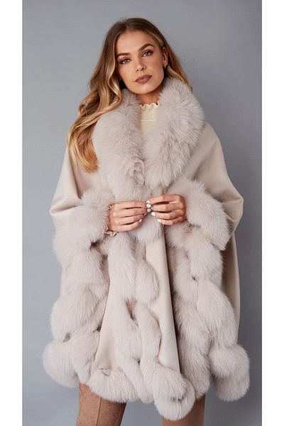 janbely Beige Poncho