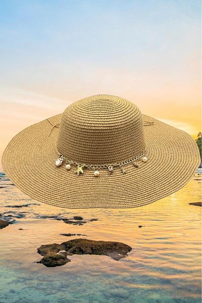 Mood Agenda Дамска лятна сламена шапка Starfish Wide Brim