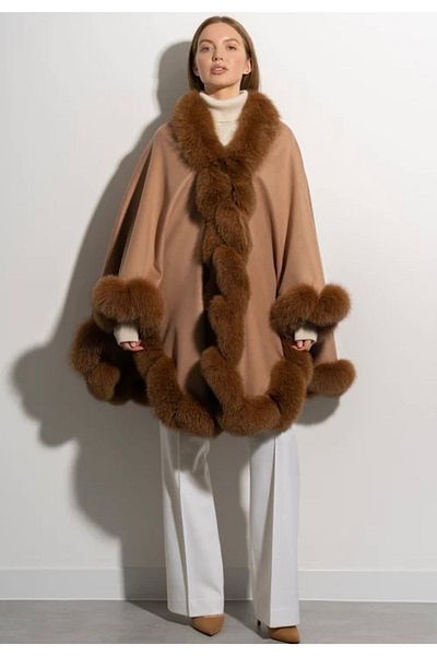 janbely Camel Color Poncho