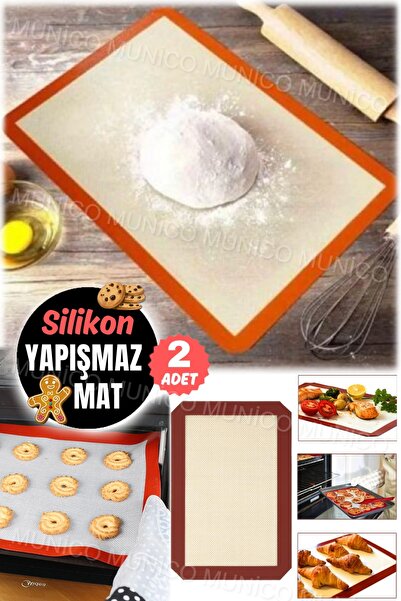 2Pcs Kitchen Silicone Baking Mat Set Non-Stick Heat Resistant Mat Mat for Cookie Sheets