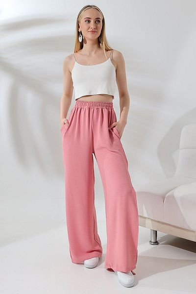 Ladies 21143 Model Loose Trousers - Side Slit Detail, K.PUDRA