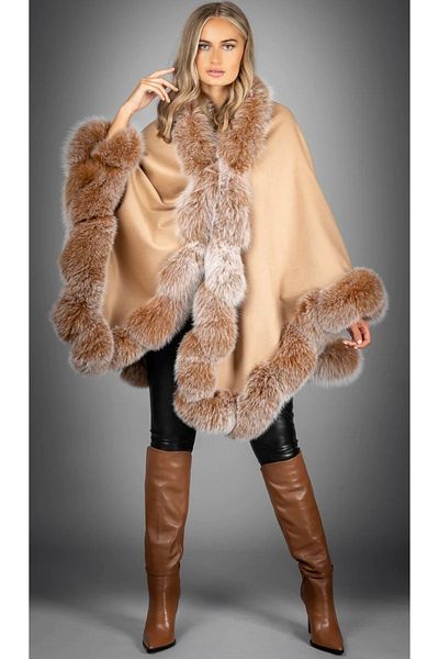 janbely Camel Poncho