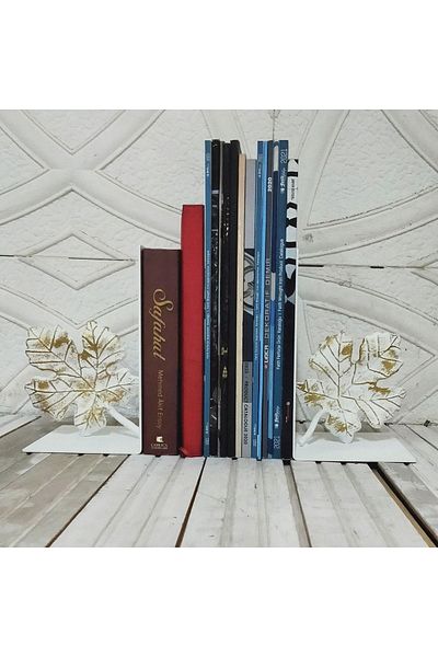 AS DESİGN Set Suport pentru Cărți Decorativ Metal Alb Suport pentru Cărți - Cadou