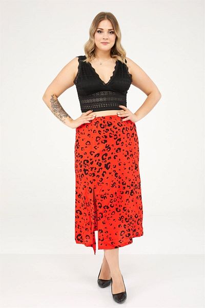 Seamoda Slat Pattern Slit Skirt