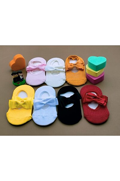 BUKAWEAR Kız Bebek Renkli Babet Çorap  Kız Bebek Çocuk Babet Çorap Aksesuarlı...