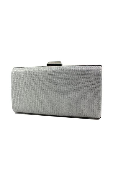 Çanta Sepetim Βραδινή τσάντα φορέματος Silver Glitter Tablet