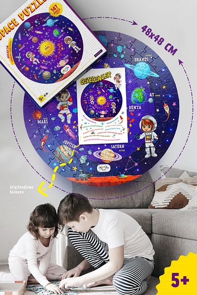 NT Handmade Oyunzu Space Puzzle Oval Puzzle 147 Pieces