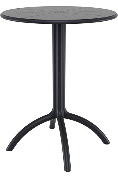 Siesta Octopus Yuvarlak Kısa Bar Masa Siyah 60 Cm