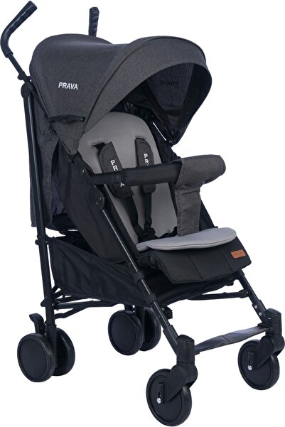Prava Pars Lüks Baston Bebek Arabası P09 Siyah-Füme