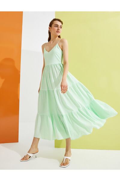 Koton Γυναικείο φόρεμα με πράσινο σχέδιο