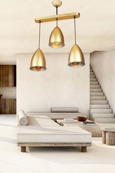 VENON Lighting Space 3 Row Case Black Gold Chandelier