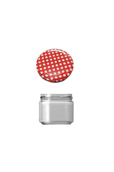 Paşabahçe Glass Jar 300 Cc Punatiyeli With Lid 10 Pieces