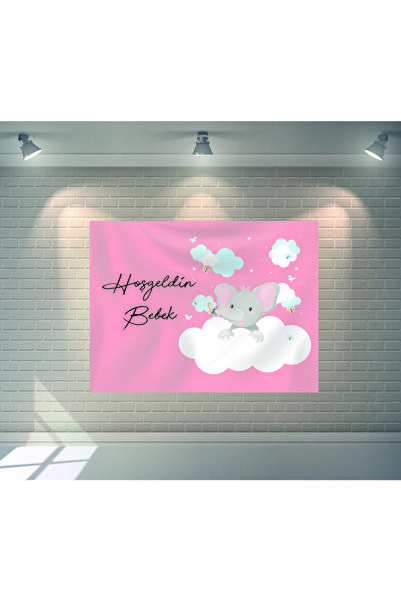 yağmur sanat Dijital Baskılı Vinil Afiş Hoşgeldin Bebek