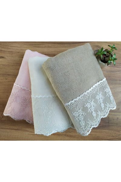 Çeyiz Bahçesi Σετ πετσετών 3 τεμαχίων Pıtırcık Velvet 50&90
