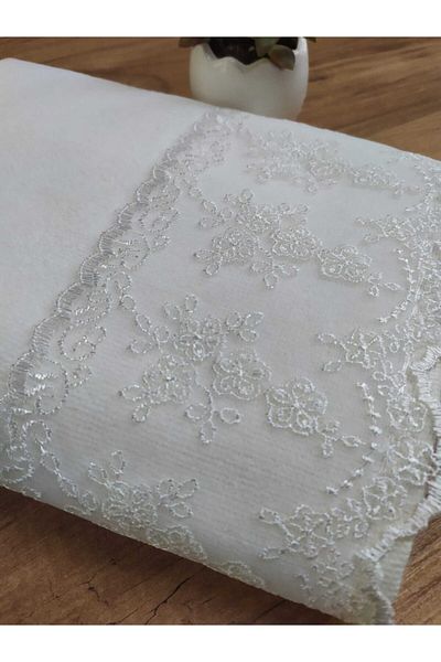 Çeyiz Bahçesi Βελούδινη πετσέτα Cream Pıtırcık 50&90