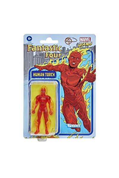 Hasbro Marvel Legends Retro Collection Human Torch 3.75 Inch Action Figure
