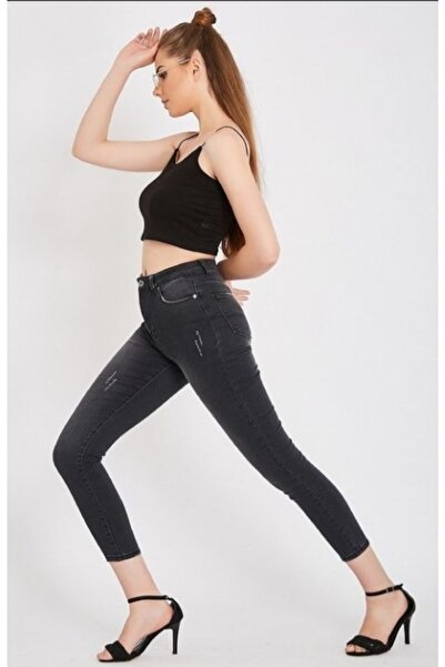 Trn JNS E.x.t.r.a Ανθρακί νύχια ψηλόμεσο τζιν παντελόνι Colorfast μαύρο τζιν (ΑΝΑΓΝΩΣΗ)