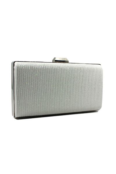 Çanta Sepetim Βραδινή τσάντα φορέματος Silver Glitter Tablet