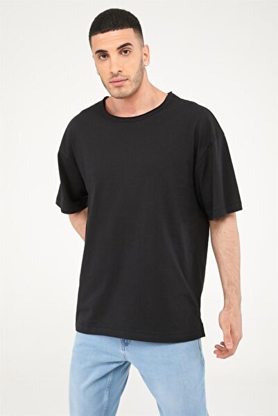 Seamoda Ανδρικό μπλουζάκι Oversize Μαύρο