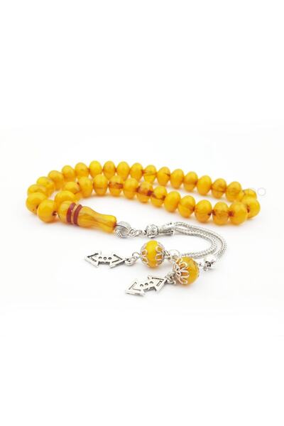 PİGADO Двойни пискюли, изрязани на колело, жълти синтетични кехлибарени молит...