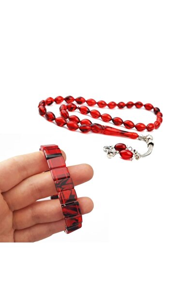 PİGADO Συνδυασμός ανδρικών κοσμημάτων με βραχιόλια από κεχριμπαρένιο χάντρες