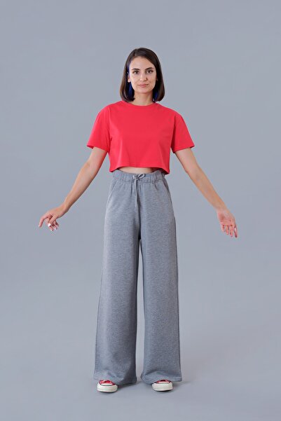 nosewear Kadın Kırmızı Crop T-shirt