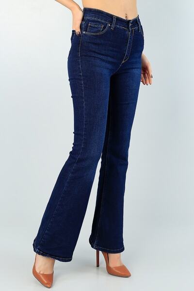 Roma Pantaloni din denim din Lycra cu picior evazat, albastru marin Ganikus