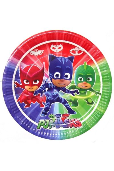 Elit parti Pj Masks Cardboard Plate 8 Pieces