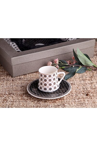 Keskinbıçak Porselen 6lı Kahve Fincanı Takımı Desenli
