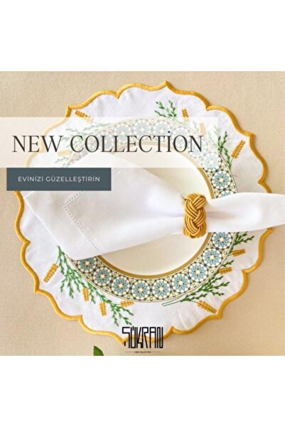 ŞÜKRANHOME Nakışlı Supla 4’lü Set