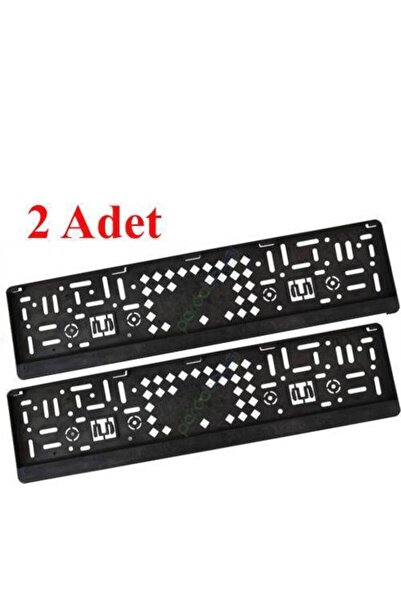 Universal Siyah Plakalık Sert Plastik Kare Yazısız Çerçevesi 2 Adet Esnek Pla...